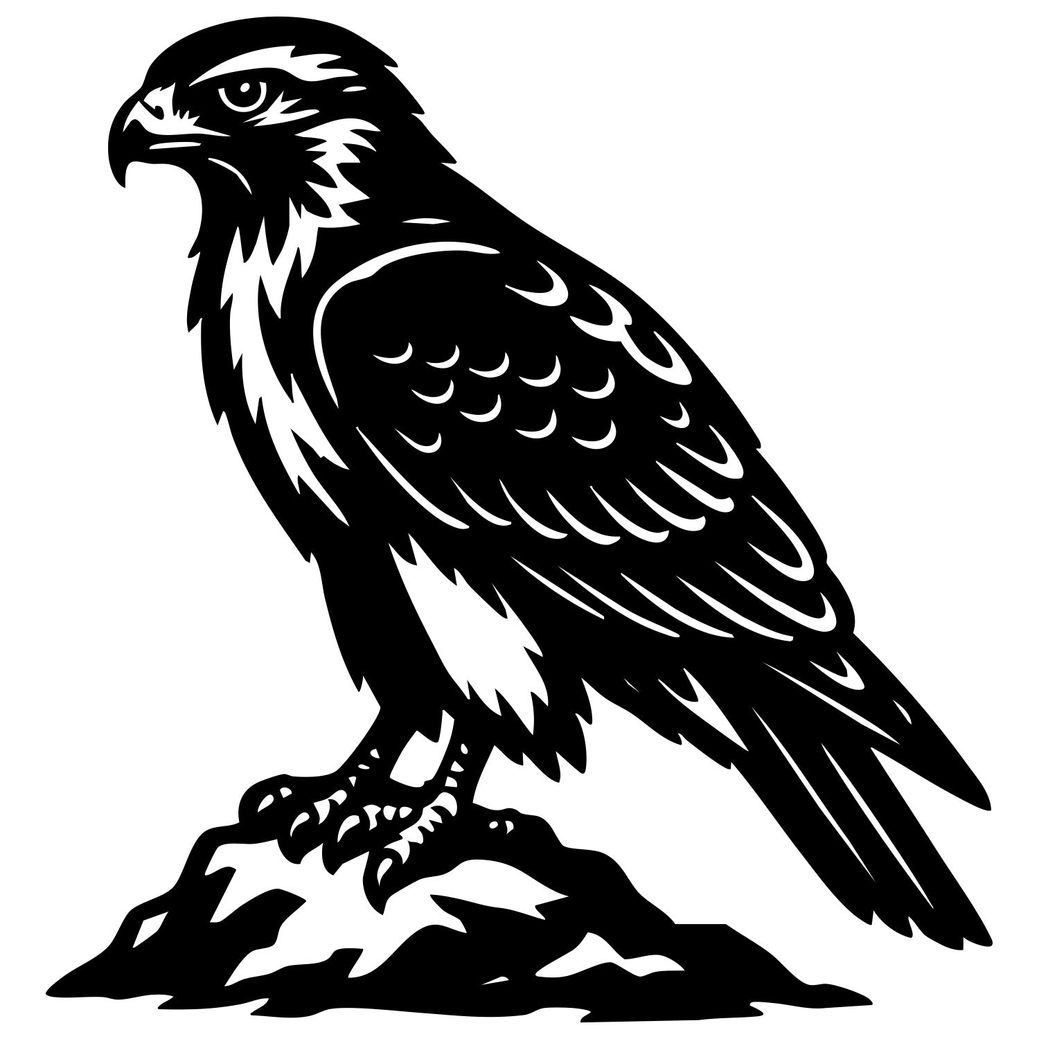 Red-tailed Hawk DXF File – CNC Cutting Design | ABHAWK90