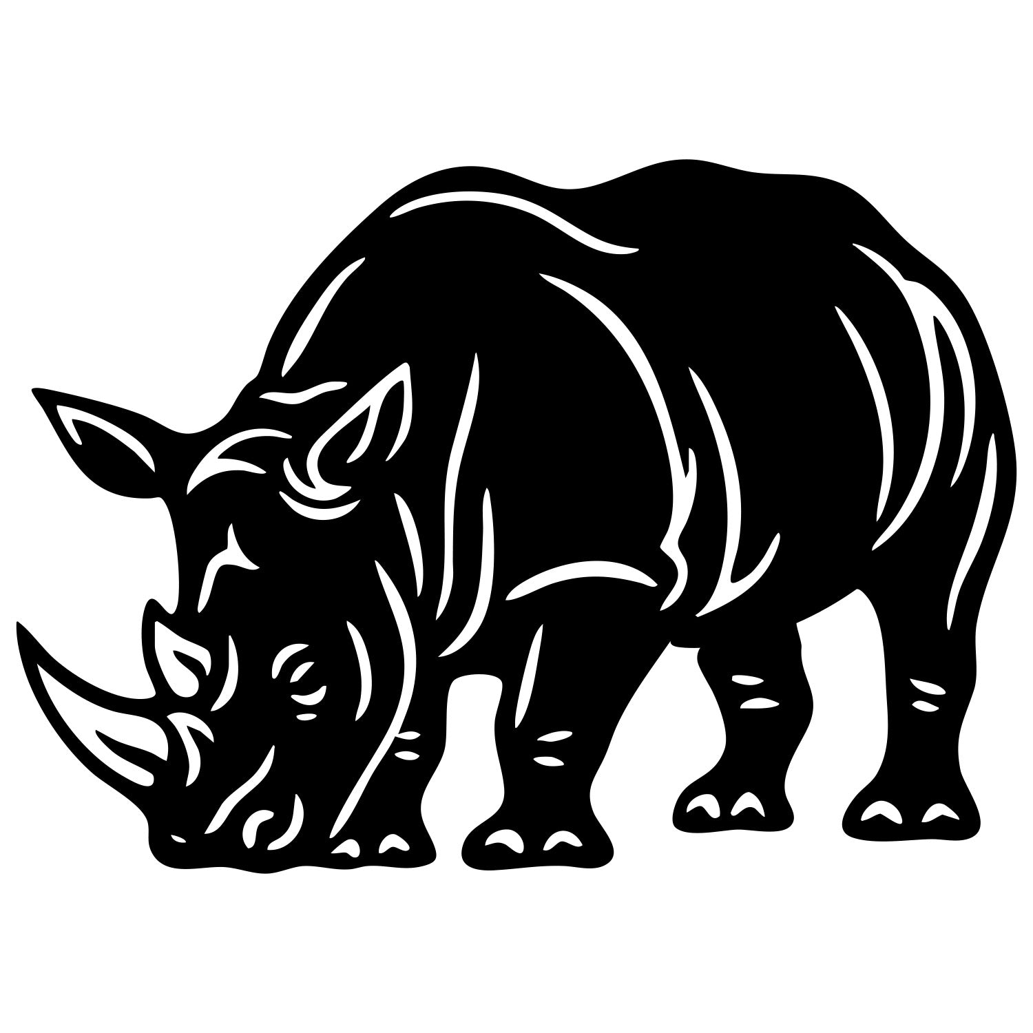Rhino Silhouette DXF File – CNC Cutting Design | AWRHINO1