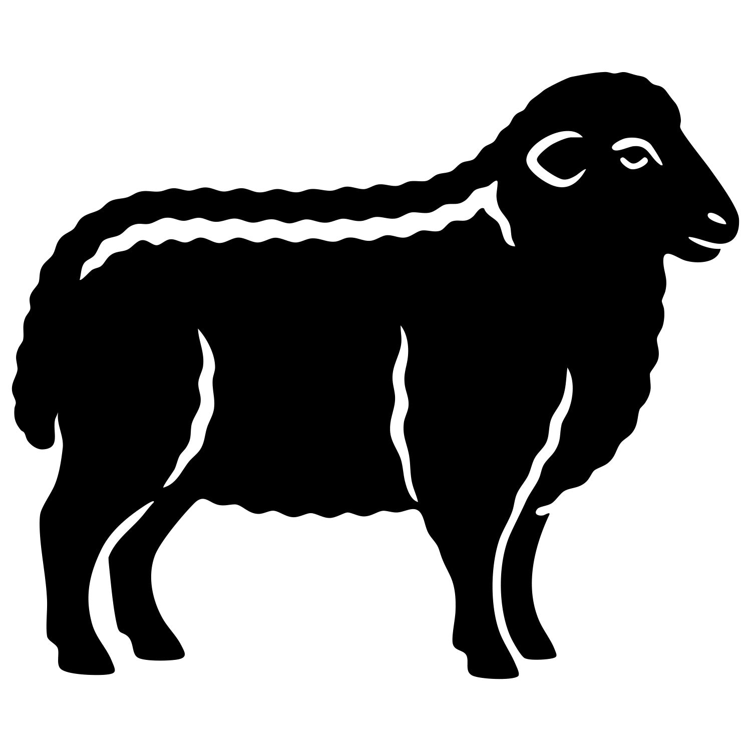 Sheep Silhouette DXF File – CNC Cutting Design | AFSHEEP2