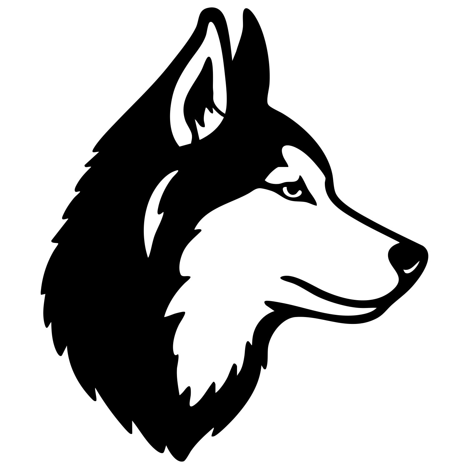 Siberian Husky Head DXF File – CNC Cutting Design | ADHUSKY1