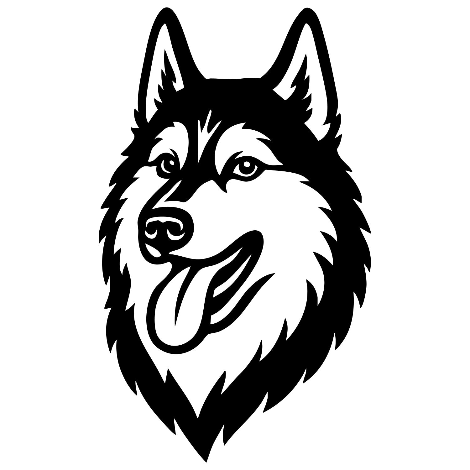 Siberian Husky Head DXF File – CNC Cutting Design | ADHUSKY2