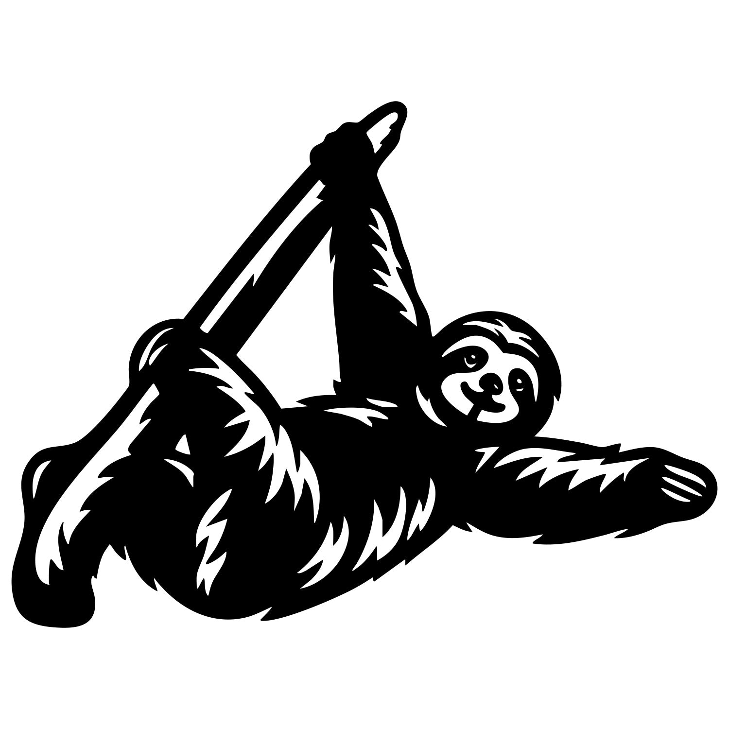 Sloth Silhouette DXF File – CNC Cutting Design | AWSLOTH1