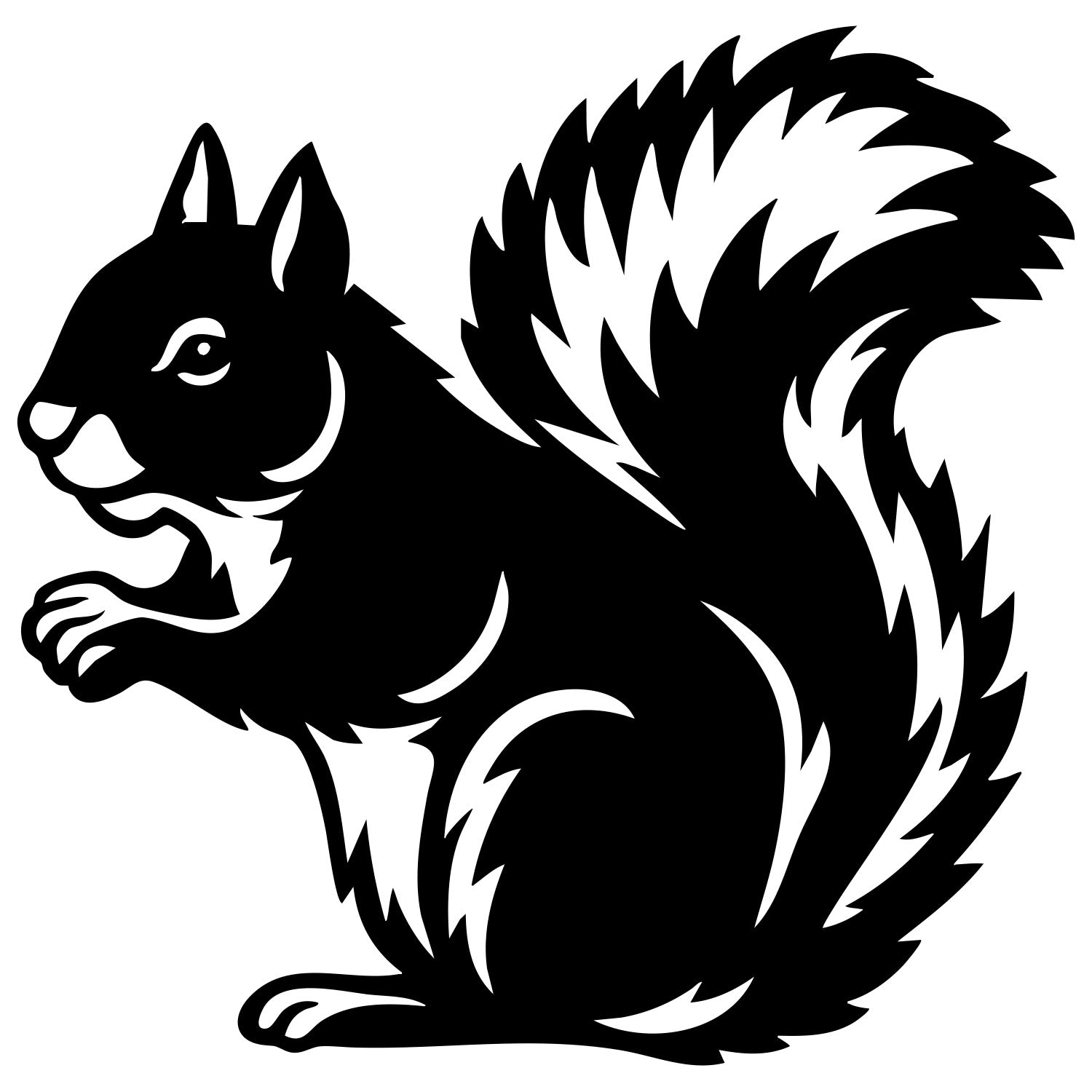 Squirrel Silhouette DXF File – CNC Cutting Design | AWSQUIRREL1