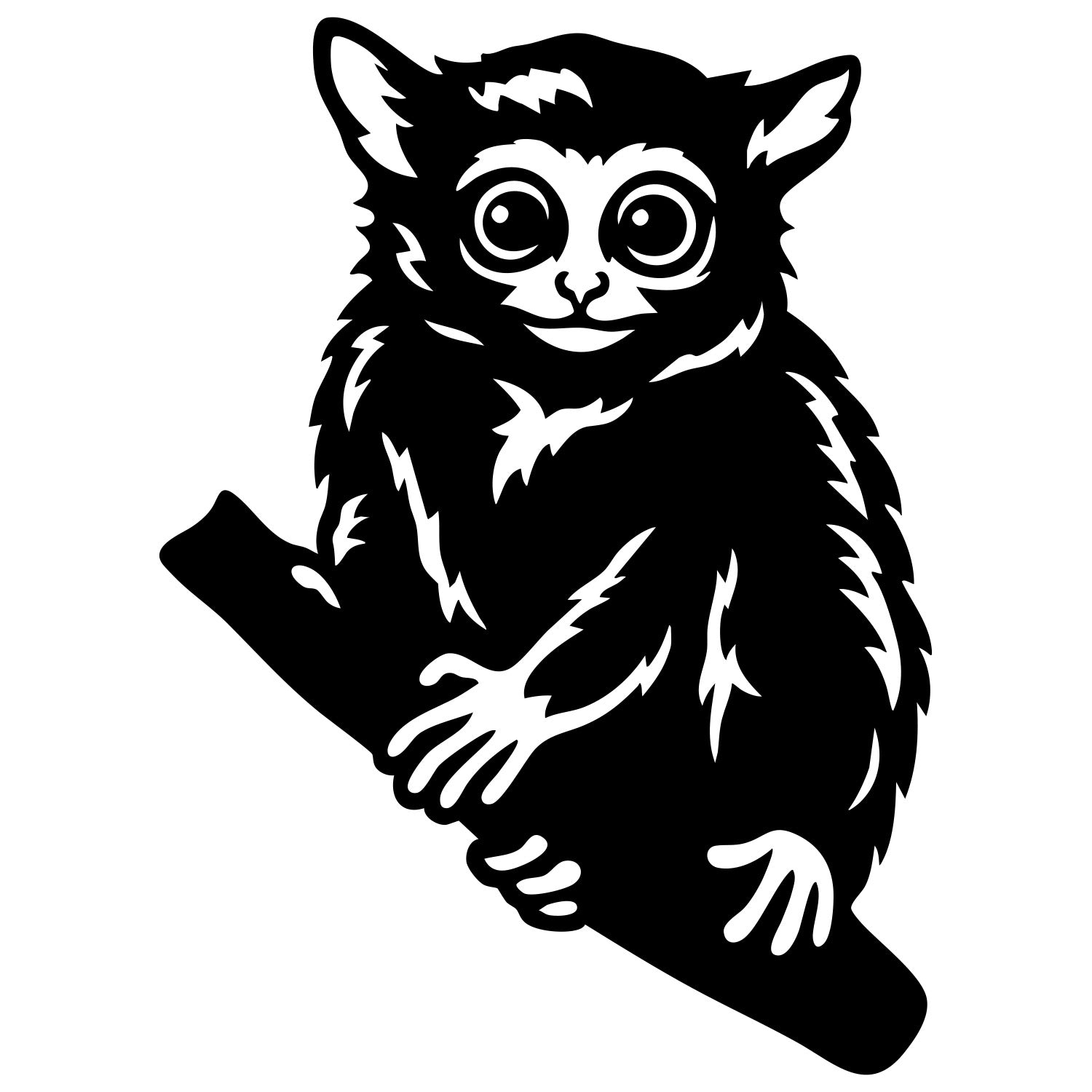 Tarsier Silhouette DXF File – CNC Cutting Design | AWTARSIER1