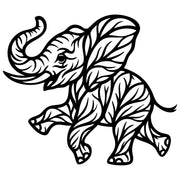 Tree‑Pattern Baby Elephant DXF File – CNC Cutting Design | AWELEPHANT137