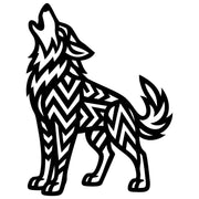 Tribal Wolf DXF File – CNC Cutting Design | AWWOLF249