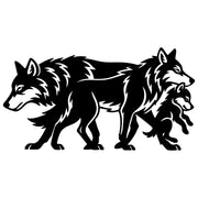 Tribal Wolf Family DXF File – CNC Cutting Design | AWWOLF192