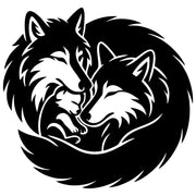 Tribal Wolf Family DXF File – CNC Cutting Design | AWWOLF197