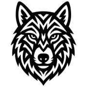 Tribal Wolf Head DXF File – CNC Cutting Design | AWWOLF254