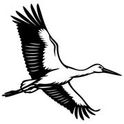 White Stork DXF File – CNC Cutting Design | ABSTORK1