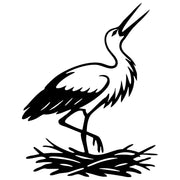 White Stork DXF File – CNC Cutting Design | ABSTORK13
