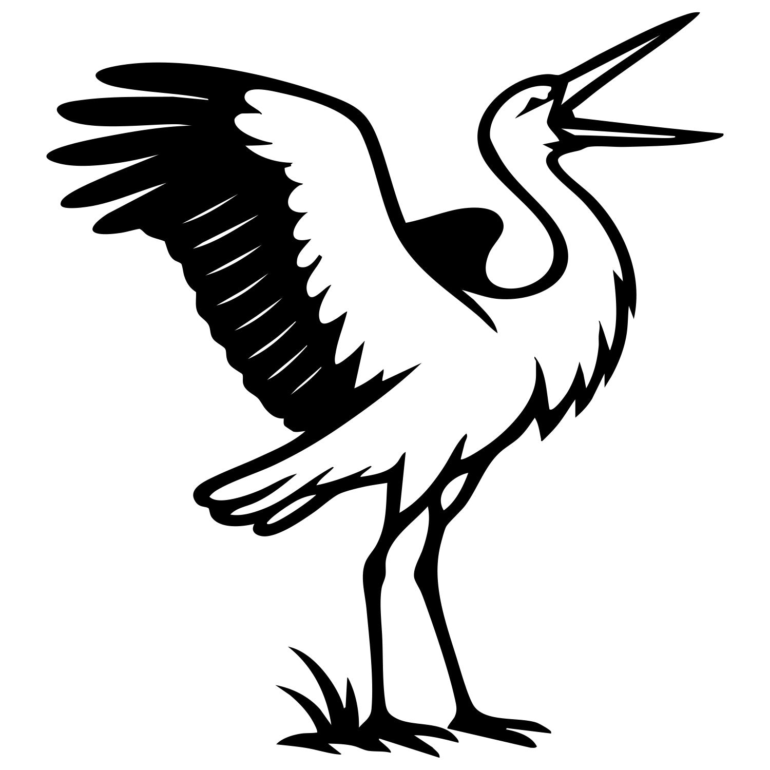White Stork DXF File – CNC Cutting Design | ABSTORK17