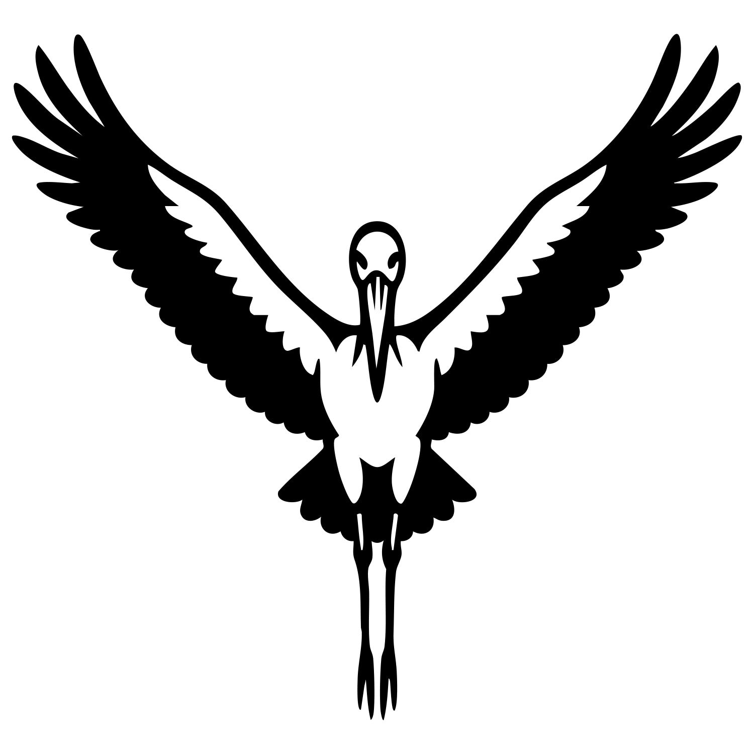 White Stork DXF File – CNC Cutting Design | ABSTORK2