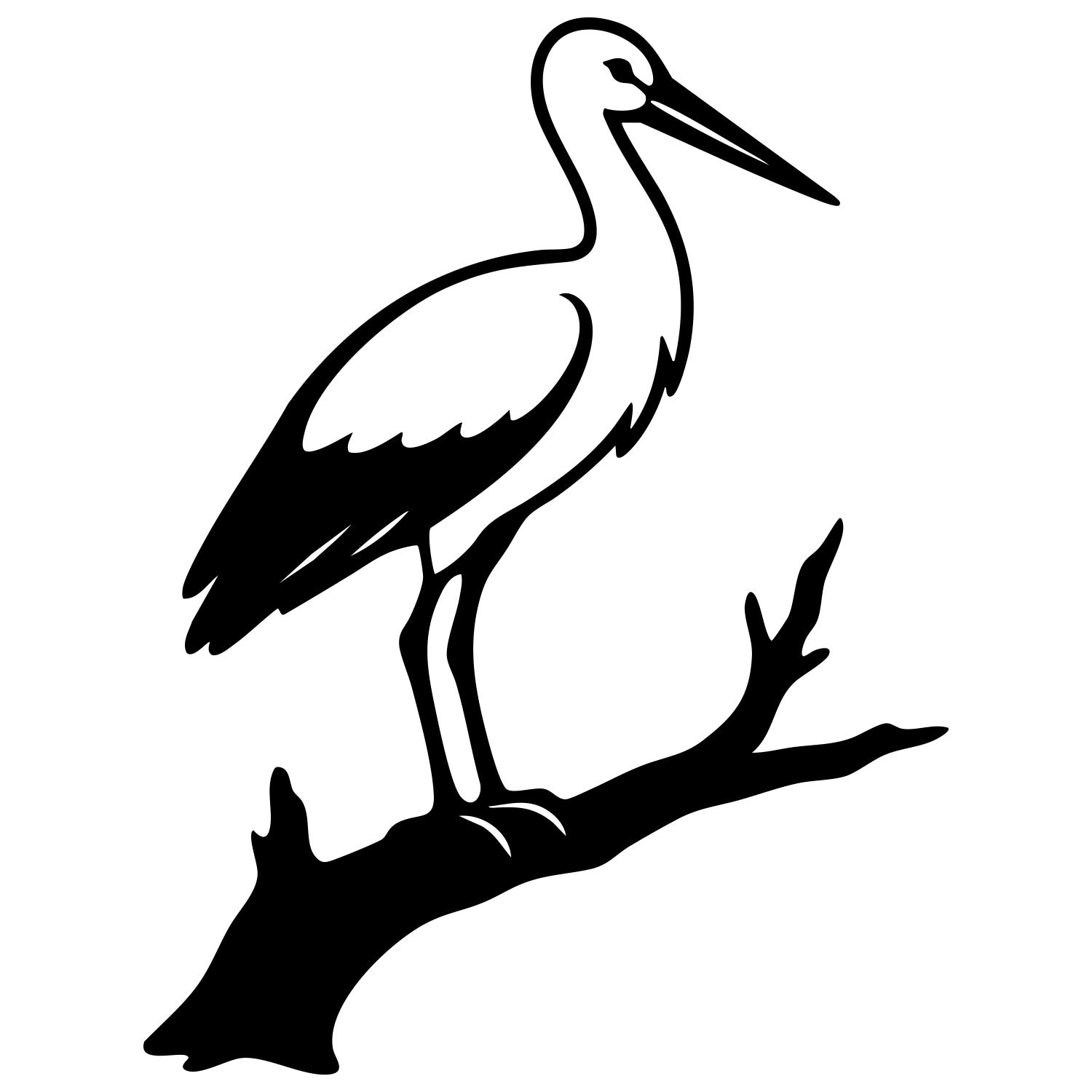White Stork DXF File – CNC Cutting Design | ABSTORK22