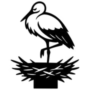 White Stork DXF File – CNC Cutting Design | ABSTORK24