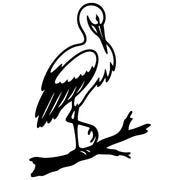 White Stork DXF File – CNC Cutting Design | ABSTORK25