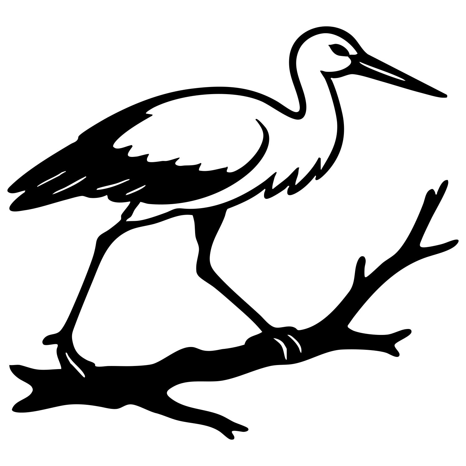 White Stork DXF File – CNC Cutting Design | ABSTORK31