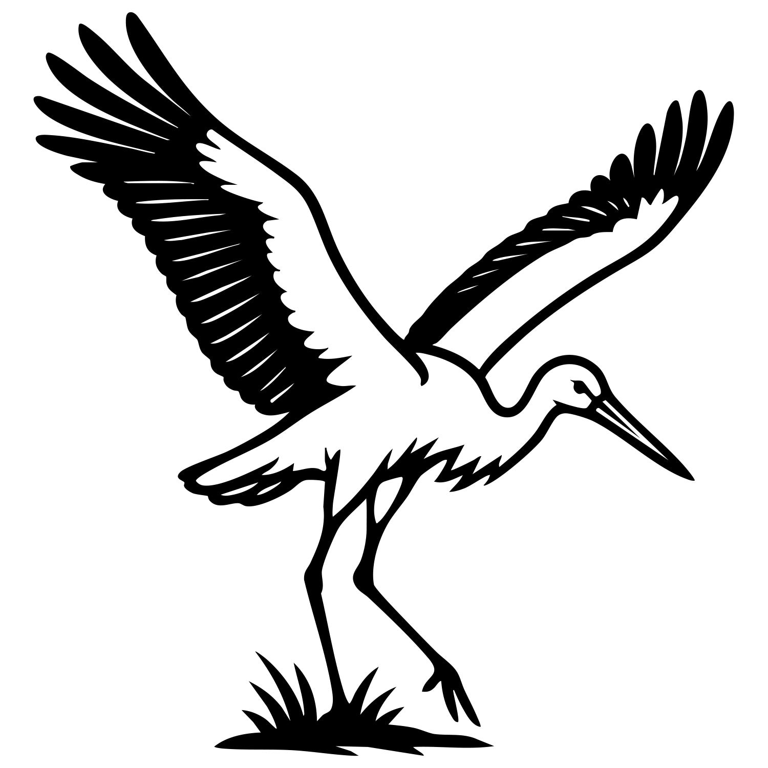 White Stork DXF File – CNC Cutting Design | ABSTORK32
