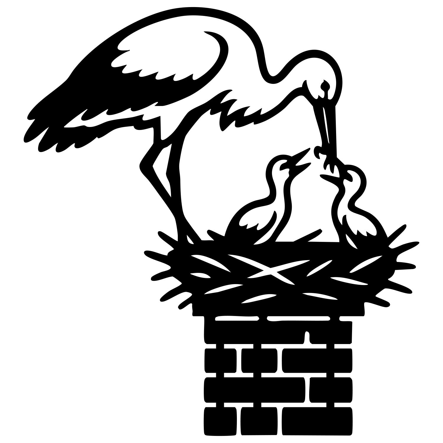 White Stork DXF File – CNC Cutting Design | ABSTORK38