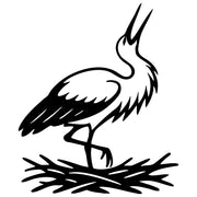 White Stork DXF File – CNC Cutting Design | ABSTORK4