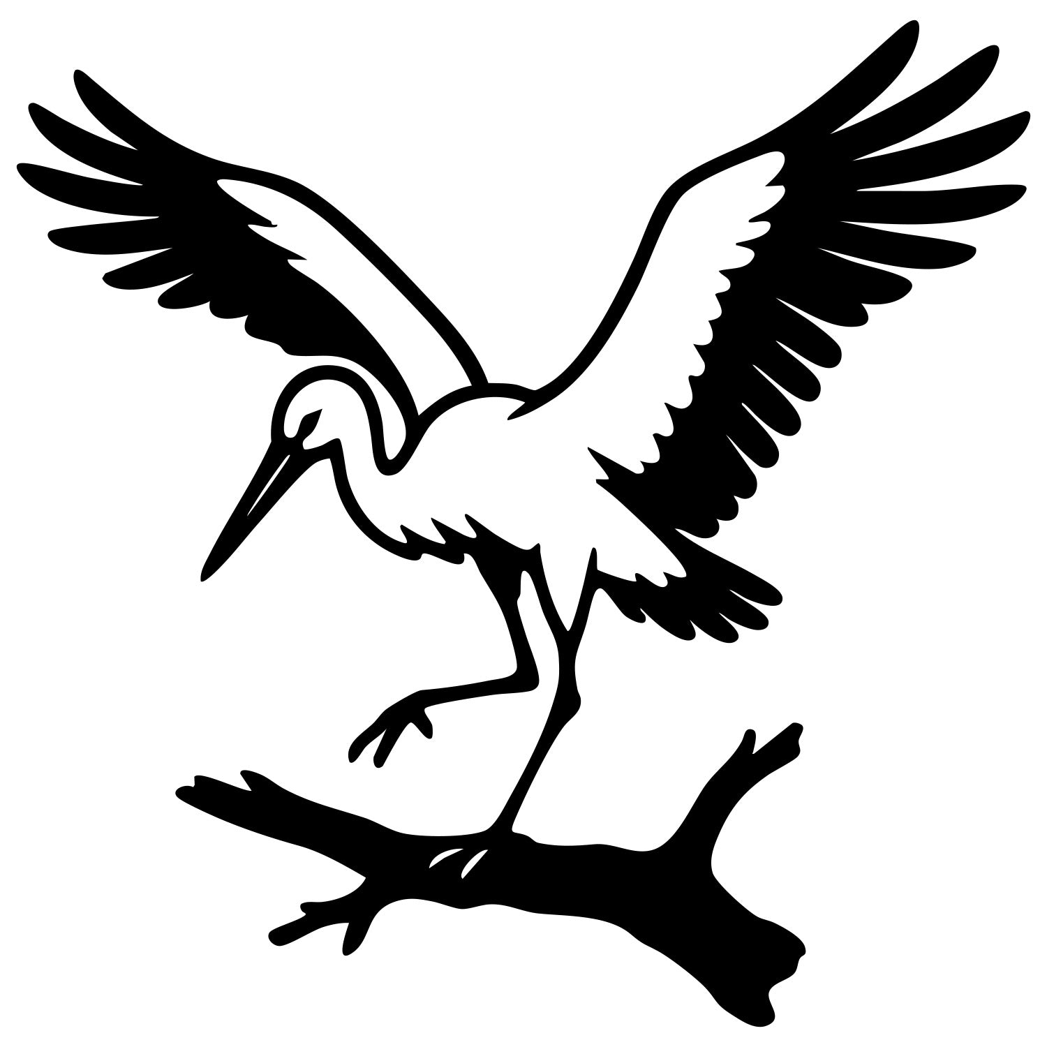 White Stork DXF File – CNC Cutting Design | ABSTORK40