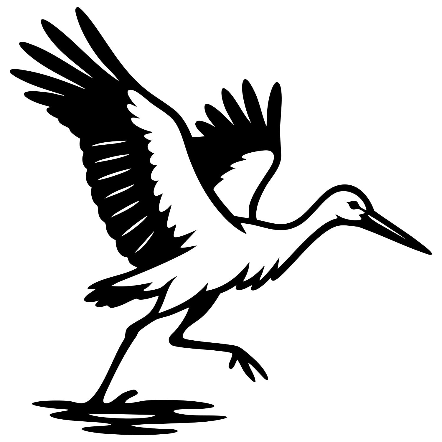 White Stork DXF File – CNC Cutting Design | ABSTORK43