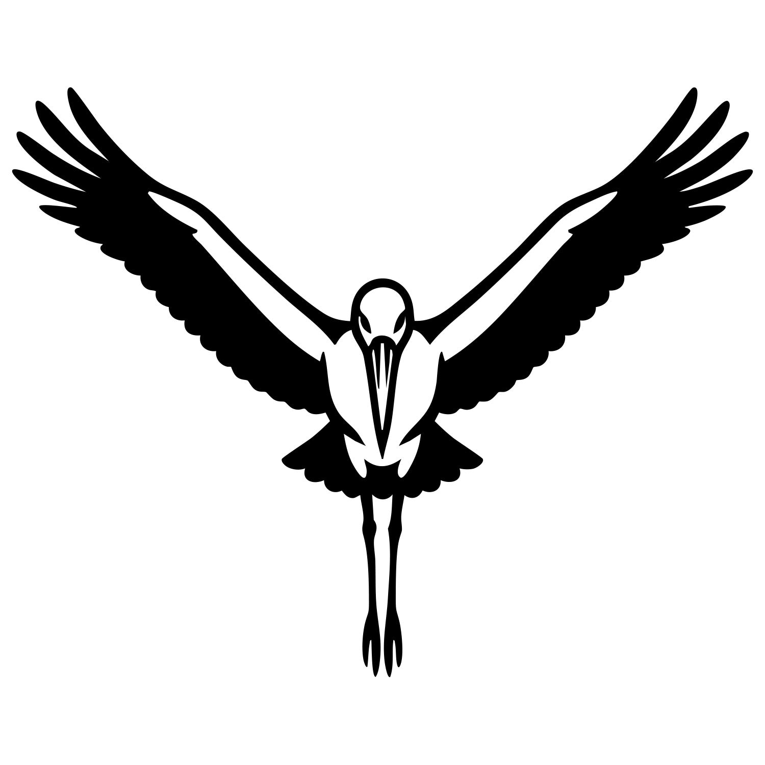 White Stork DXF File – CNC Cutting Design | ABSTORK44