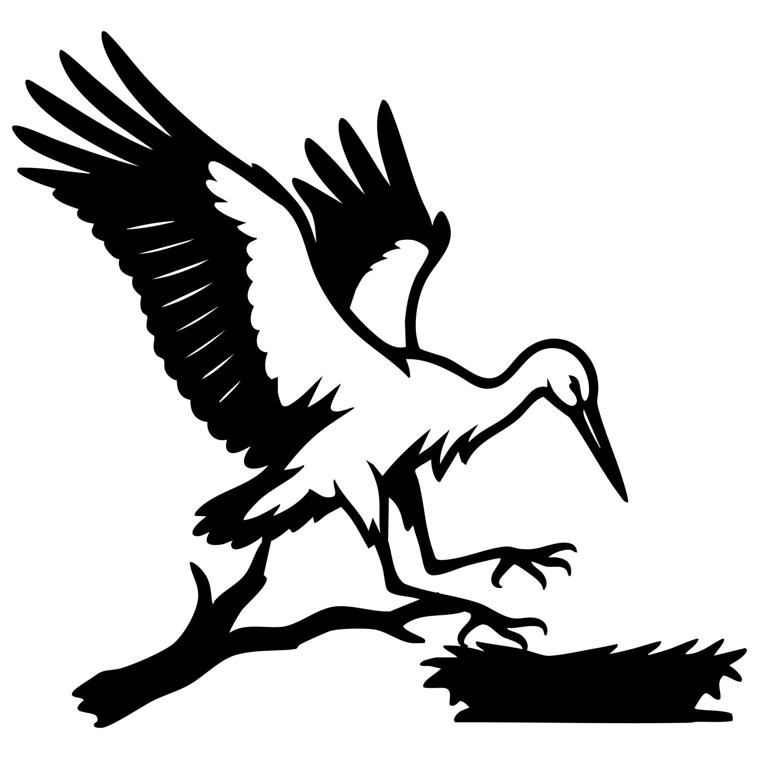 White Stork DXF File – CNC Cutting Design | ABSTORK47