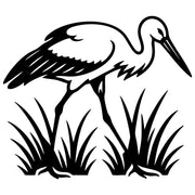 White Stork DXF File – CNC Cutting Design | ABSTORK49