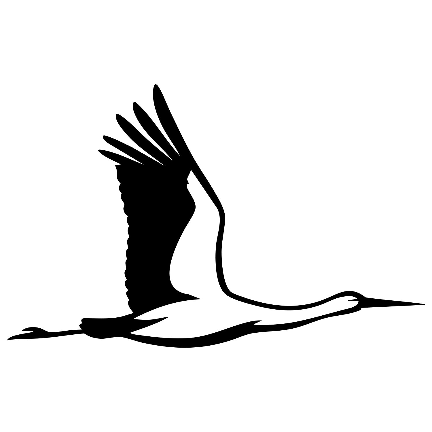 White Stork DXF File – CNC Cutting Design | ABSTORK5