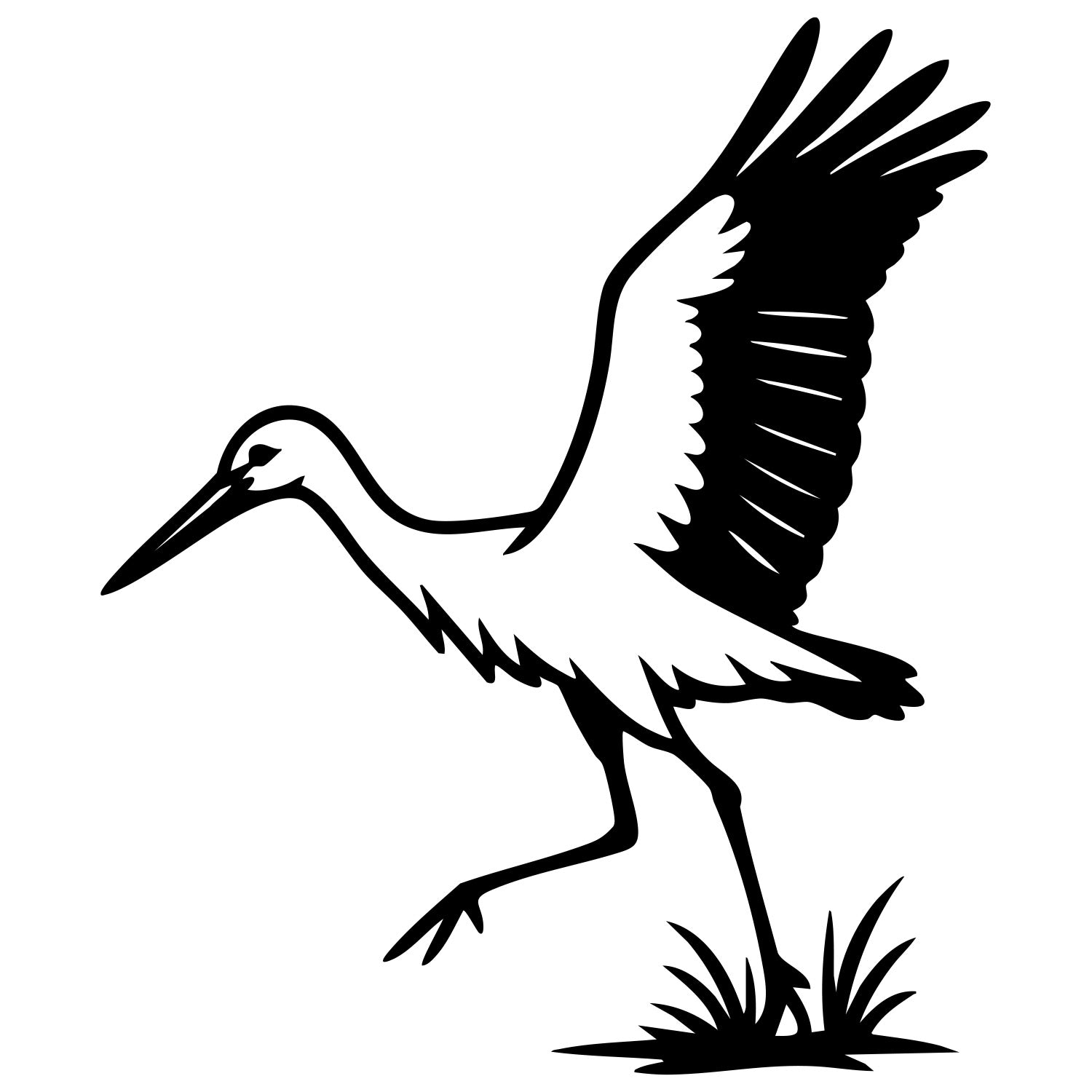 White Stork DXF File – CNC Cutting Design | ABSTORK51