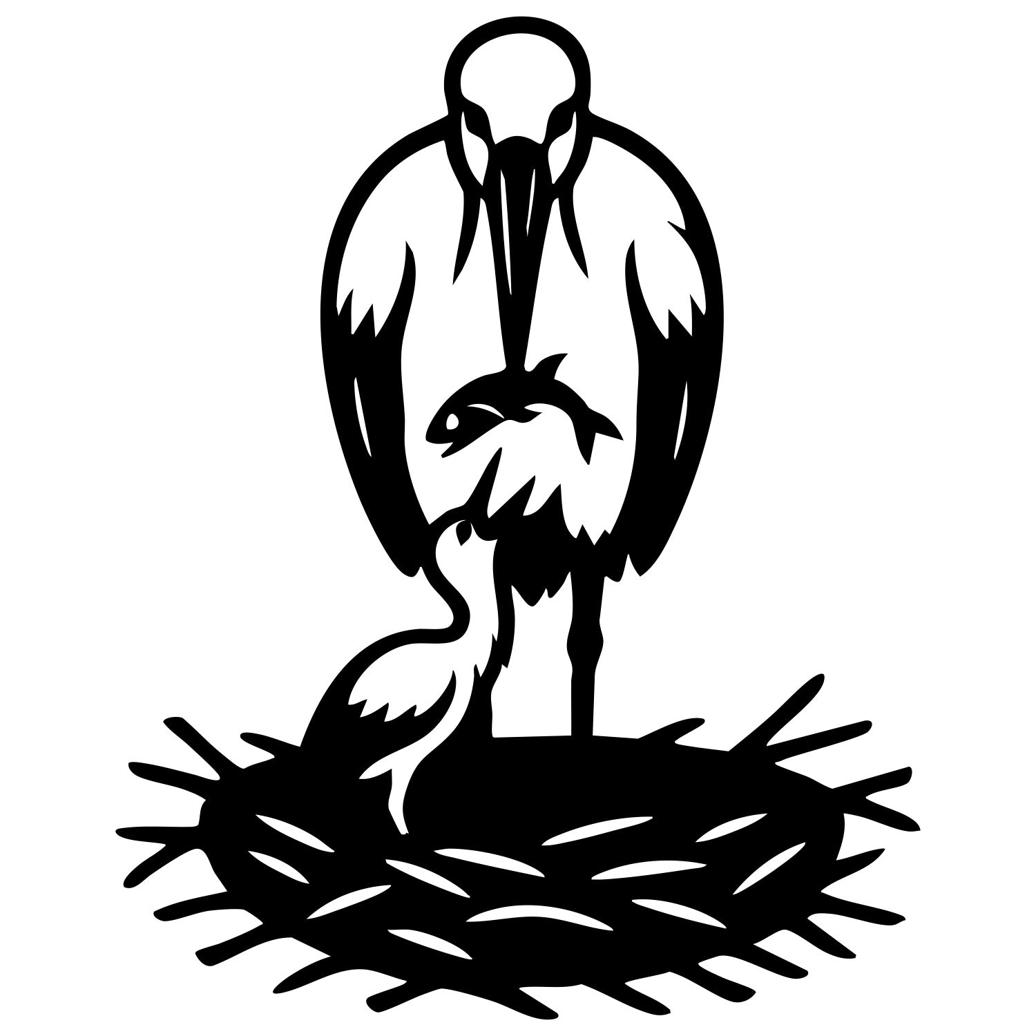 White Stork DXF File – CNC Cutting Design | ABSTORK52