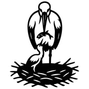 White Stork DXF File – CNC Cutting Design | ABSTORK52
