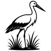 White Stork DXF File – CNC Cutting Design | ABSTORK57
