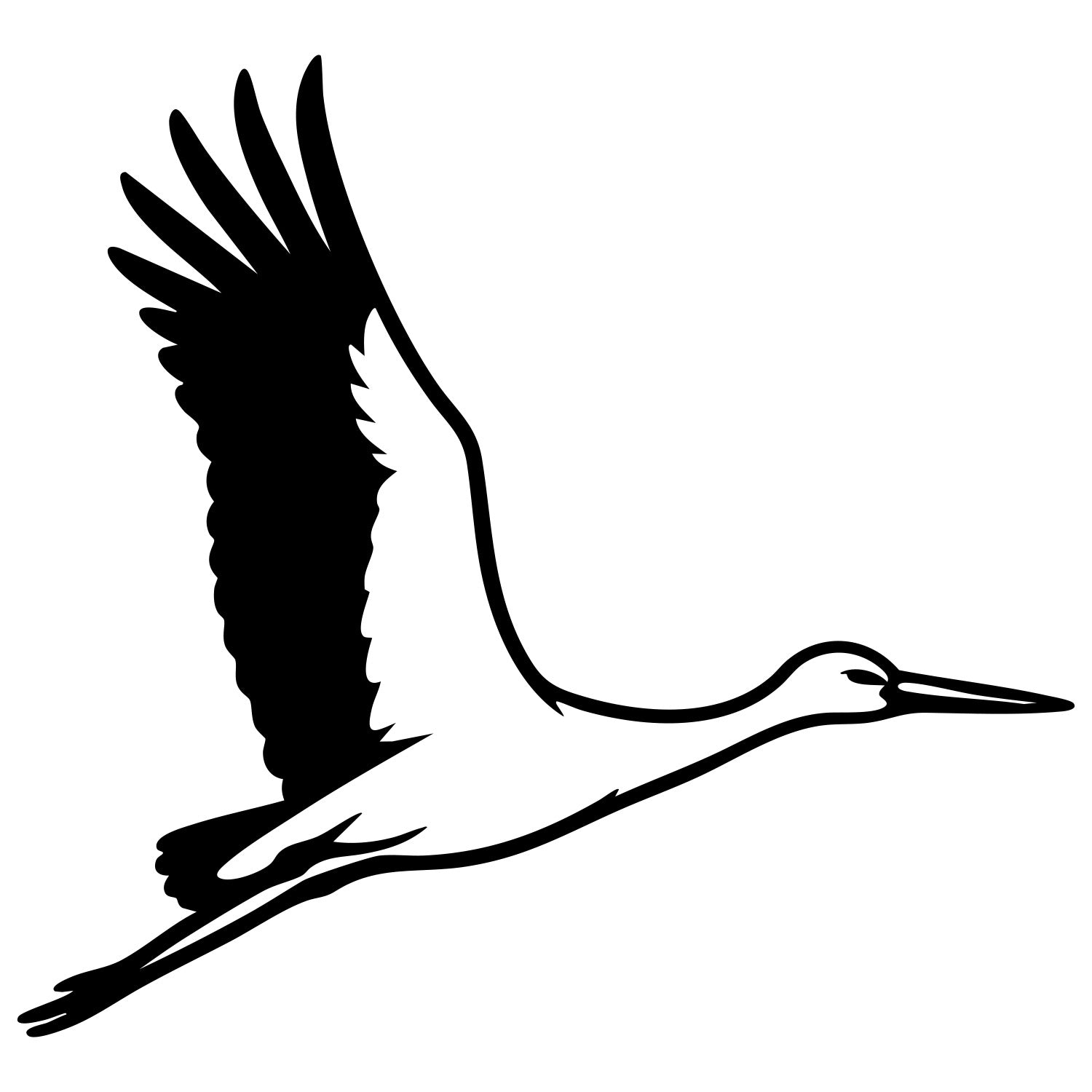 White Stork DXF File – CNC Cutting Design | ABSTORK60