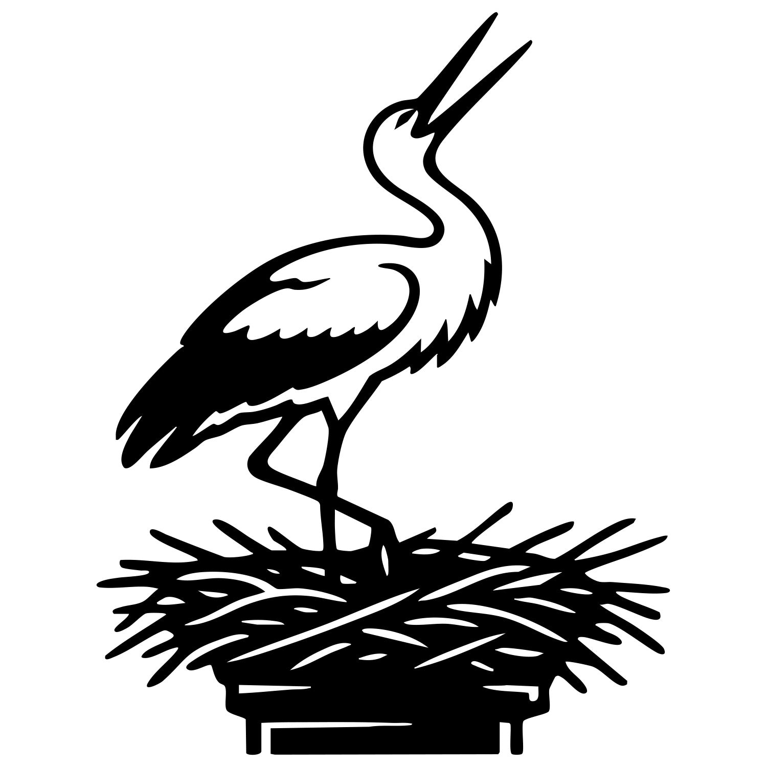 White Stork DXF File – CNC Cutting Design | ABSTORK61