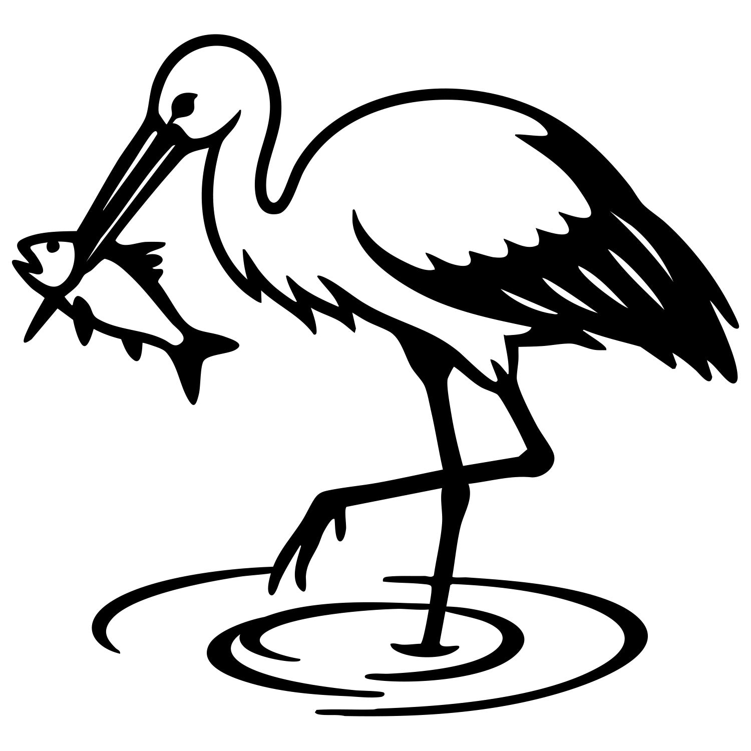 White Stork DXF File – CNC Cutting Design | ABSTORK65