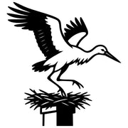White Stork DXF File – CNC Cutting Design | ABSTORK68