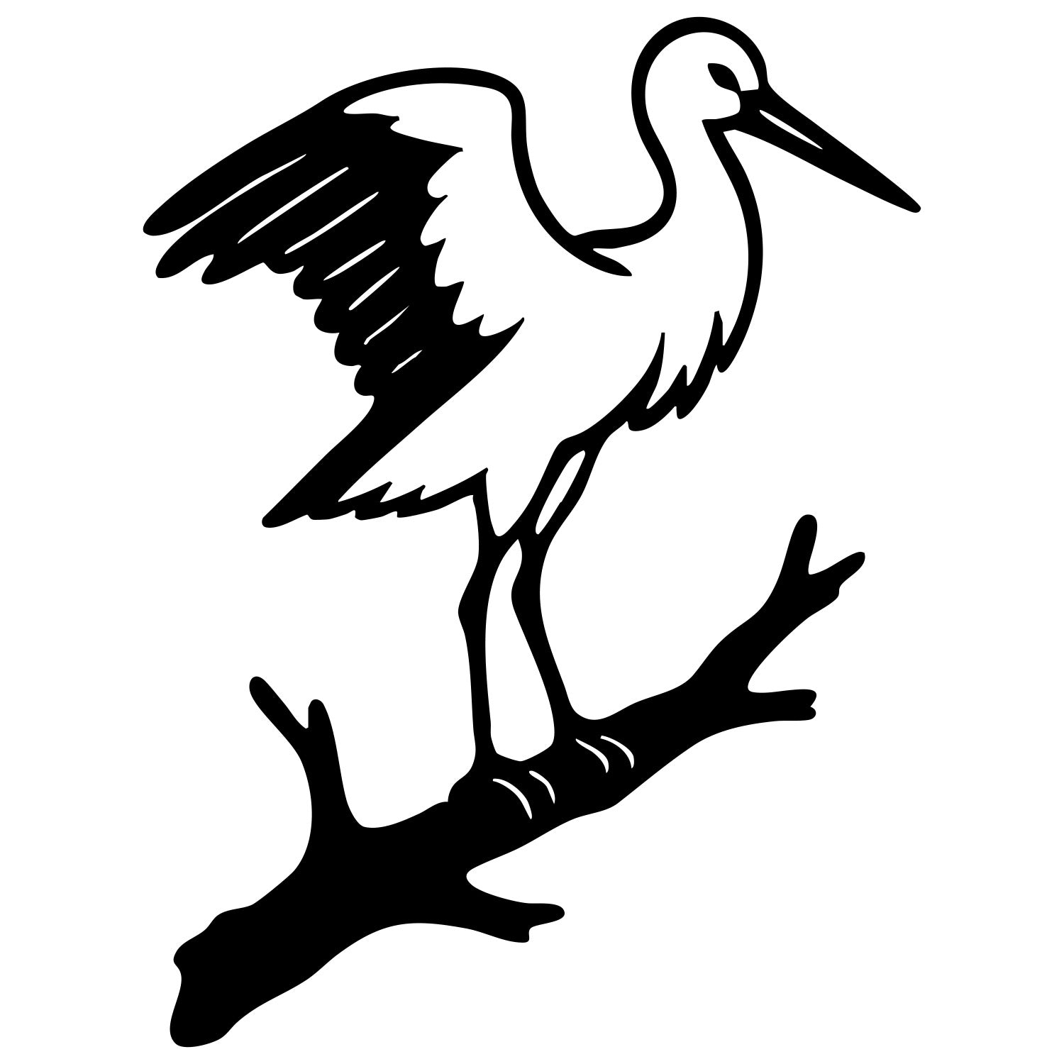 White Stork DXF File – CNC Cutting Design | ABSTORK69