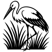 White Stork DXF File – CNC Cutting Design | ABSTORK70