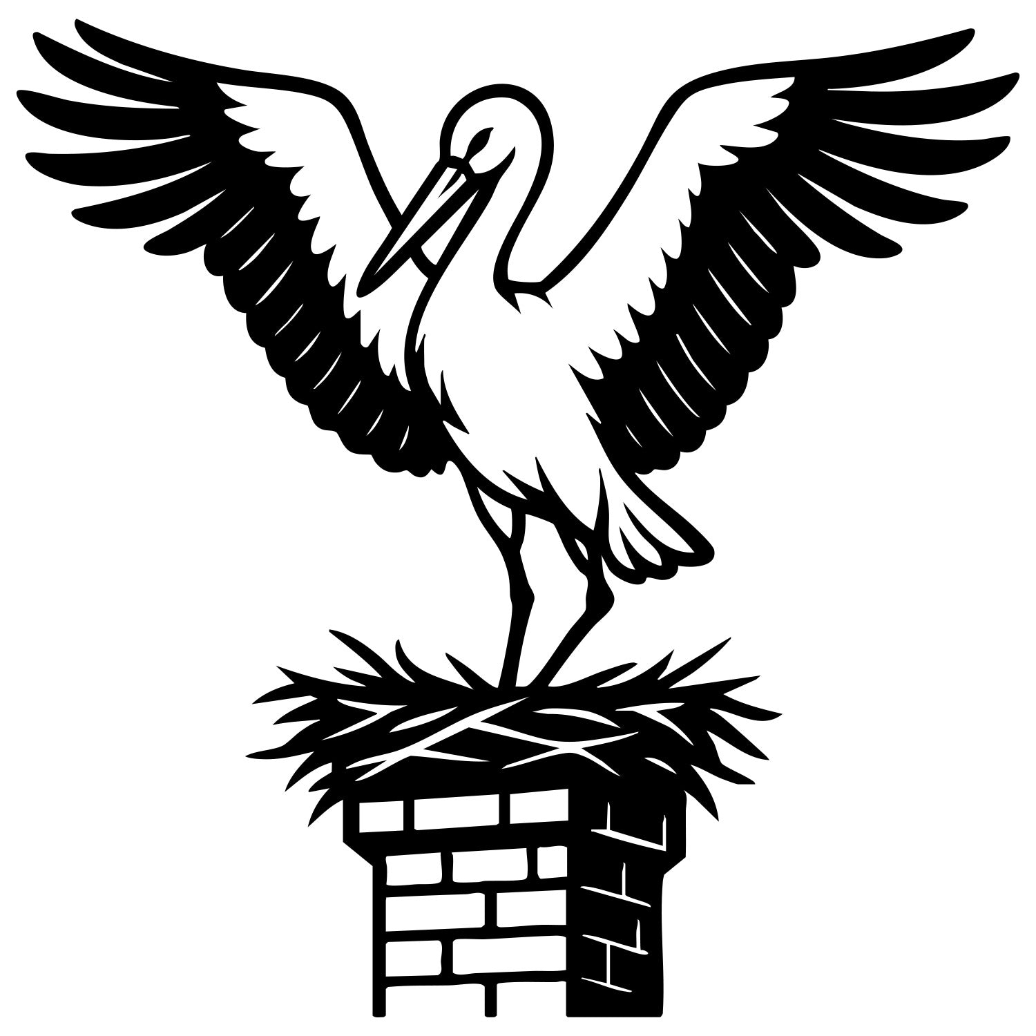 White Stork DXF File – CNC Cutting Design | ABSTORK76