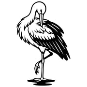 White Stork DXF File – CNC Cutting Design | ABSTORK79