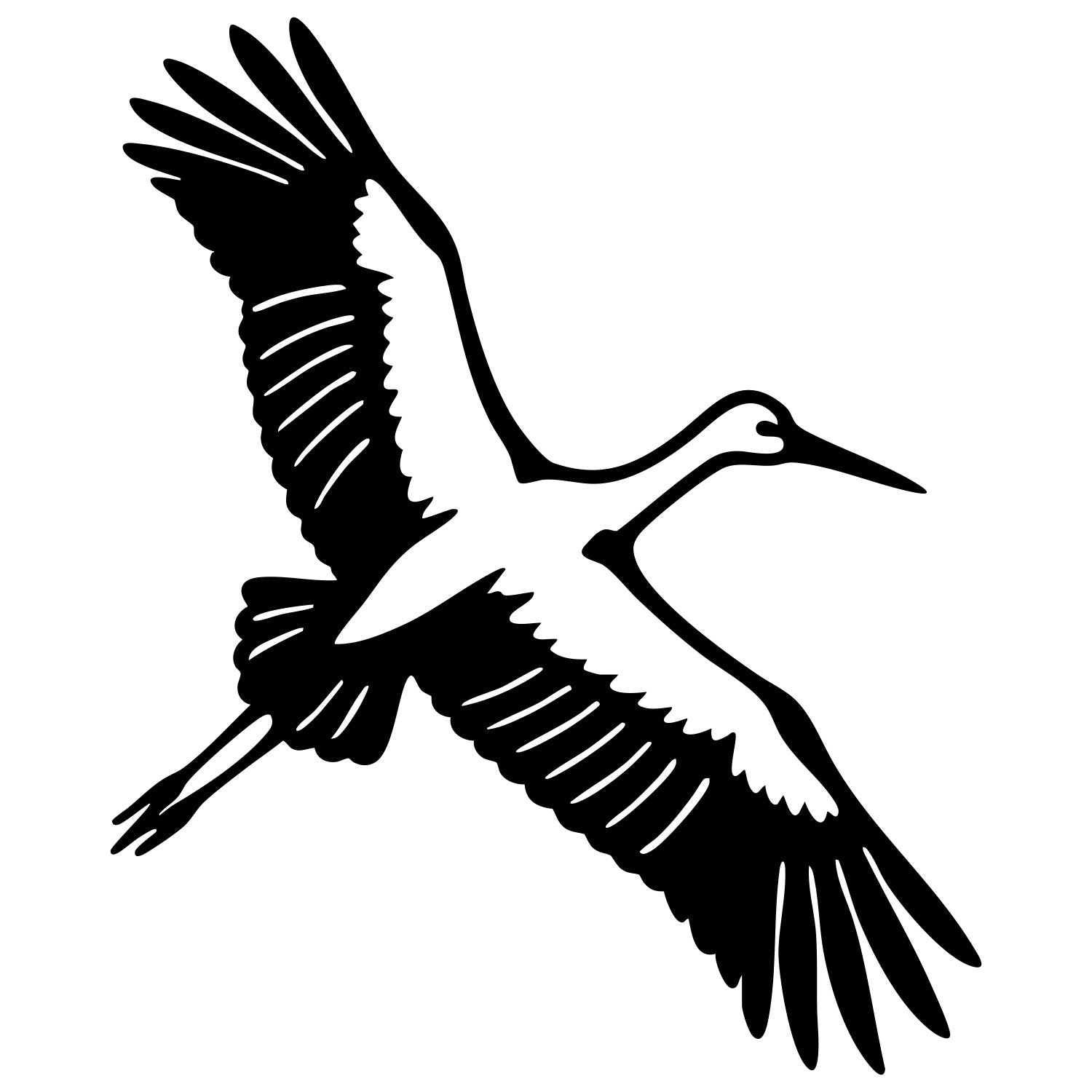 White Stork DXF File – CNC Cutting Design | ABSTORK8