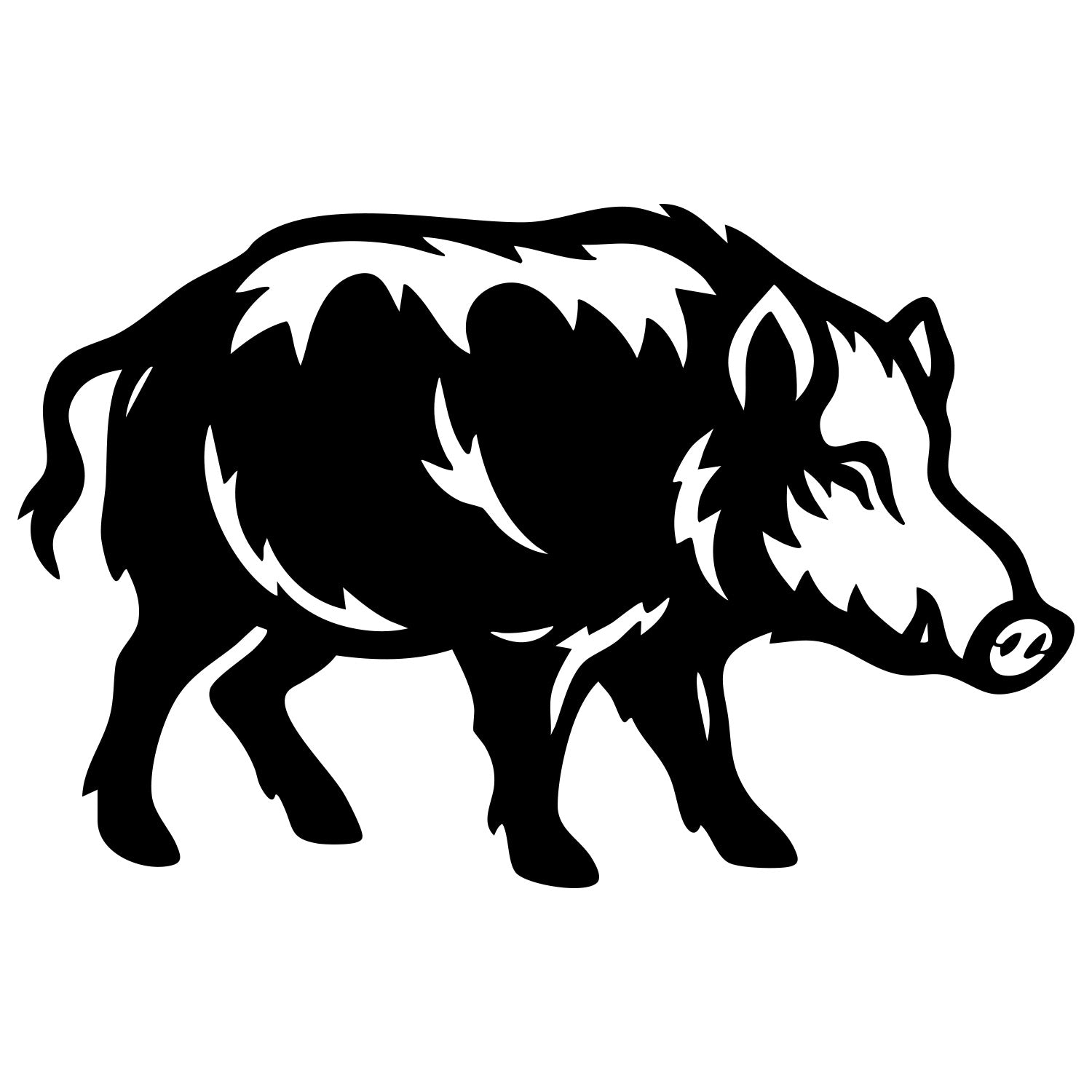 Wild Boar Silhouette DXF File – CNC Cutting Design | AWWILDBOAR1