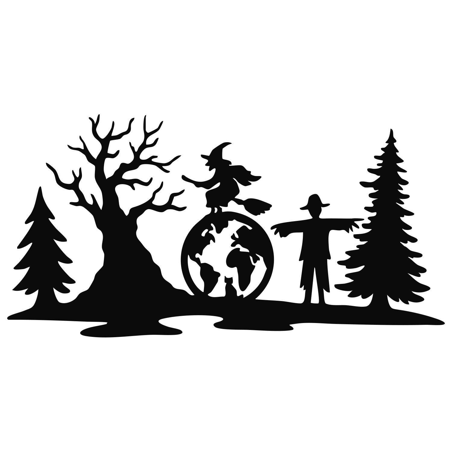 Witch Around the World Halloween DXF File | OHHALLOWEEN16