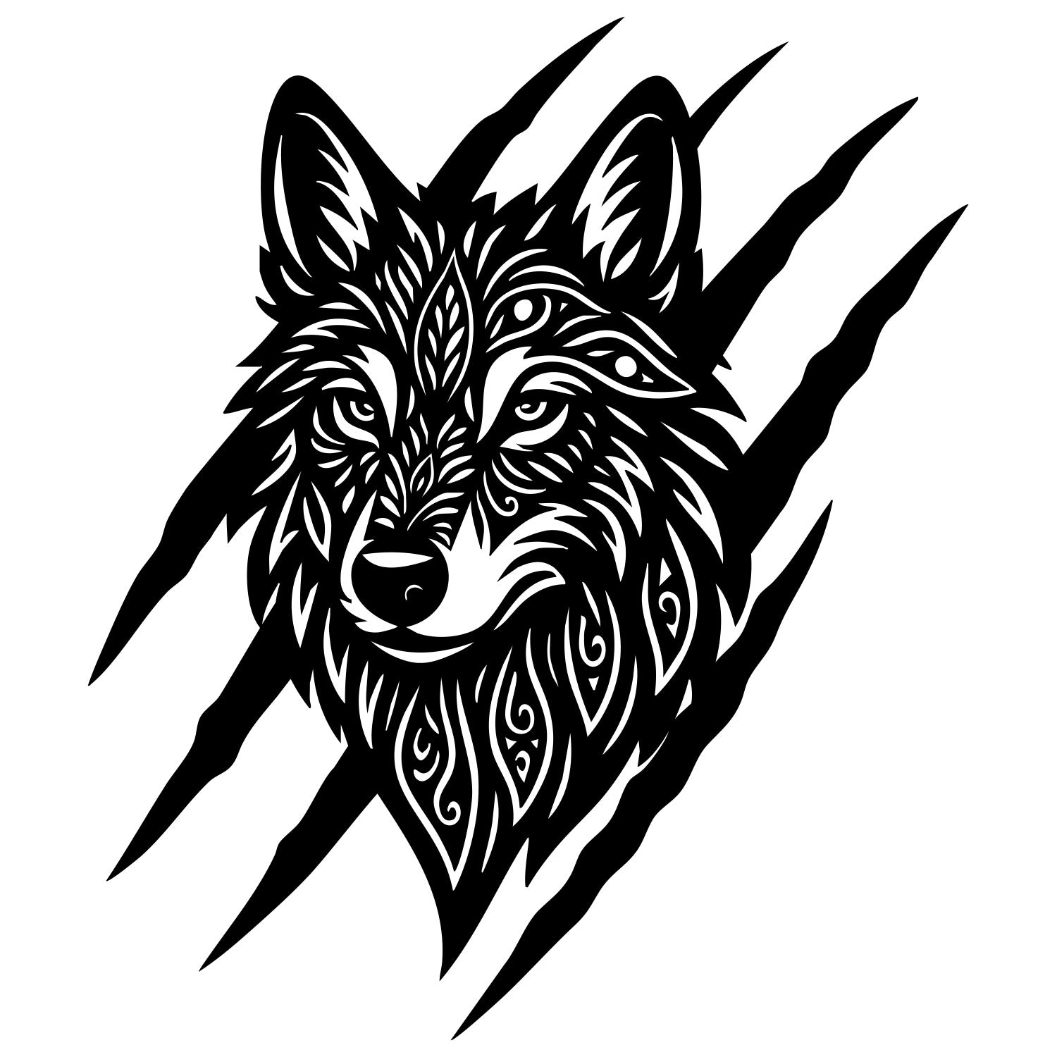 Wolf Claw Marks DXF File – CNC Cutting Design | AWWOLF214