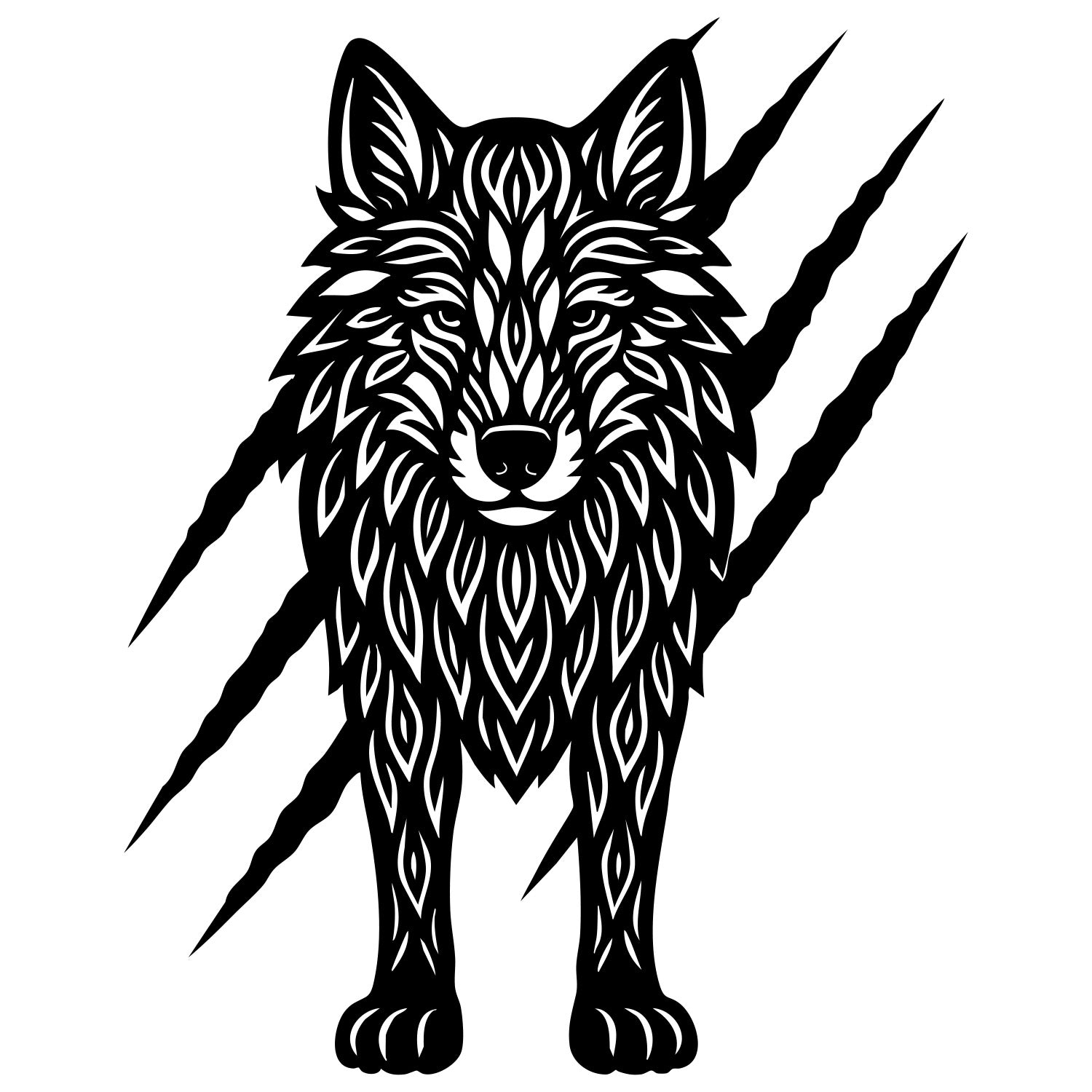 Wolf Claw Marks DXF File – CNC Cutting Design | AWWOLF215
