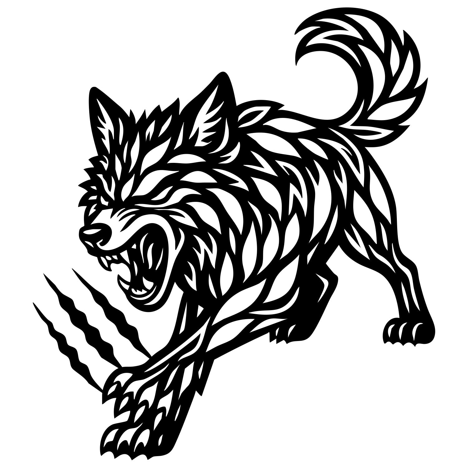 Wolf Claw Marks DXF File – CNC Cutting Design | AWWOLF218