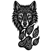 Wolf Head Paw DXF File – CNC Cutting Design | AWWOLF207
