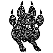 Wolf Head Paw DXF File – CNC Cutting Design | AWWOLF210